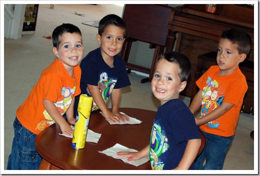 kids doing housework