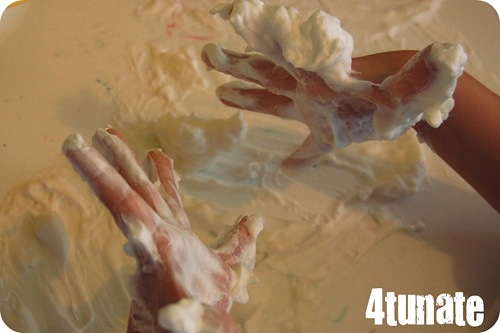 shaving cream hands