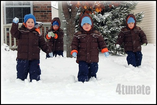 snowball fight with boys