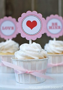 valentine cupcake toppers printable
