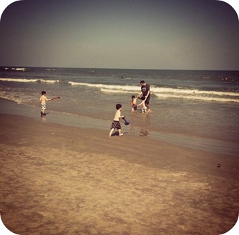 playing in the ocean for the first time