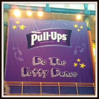 pull ups potty dance event sign