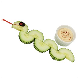 kids cucumber snake snack