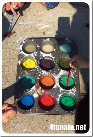 kids outdoor activity paint