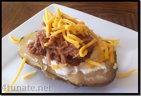 how to make bbq pulled pork baked potatoes