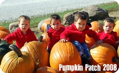 pumpkin patch with quadruplets 2008