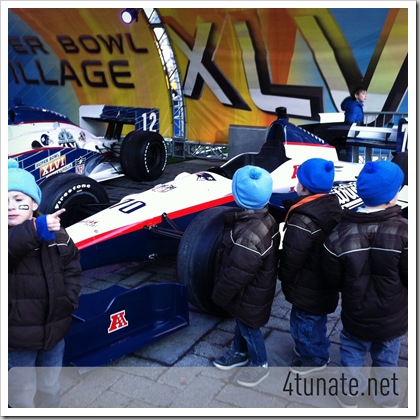 Indy Cars  Display Super Bowl Village