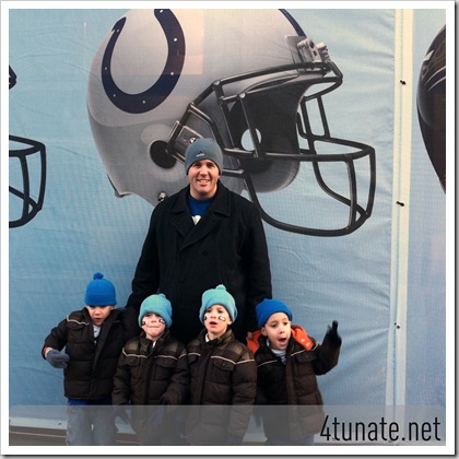 cheering for colts at superbowl village indianapolis