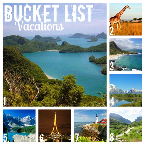 bucket list vacation collage