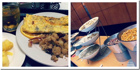complimentary breakfast and reception food at embassy suites collage