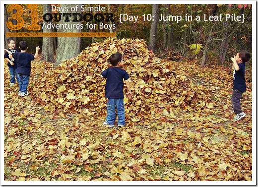 Day 10 Jump in A Leaf Pile Siimple Outdoor Adventures for Boys