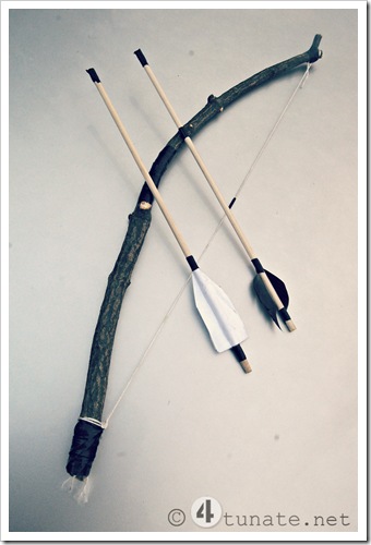 Homemade bow store and arrows