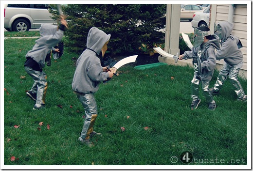 knight and shining armors fighting halloween