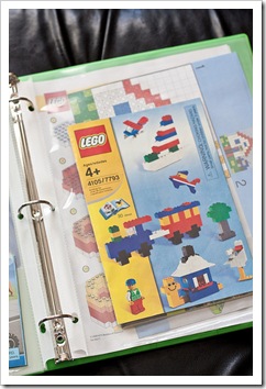 lego instruction binder for organizing booklets