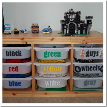 lego storage color coded bins
