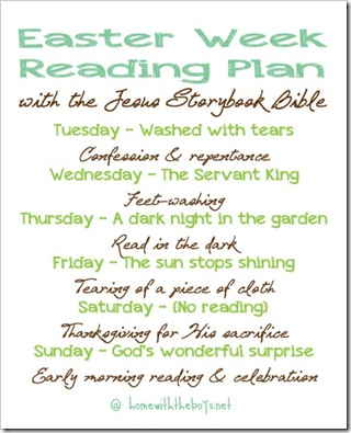 jesus storybook bible easter reading plan