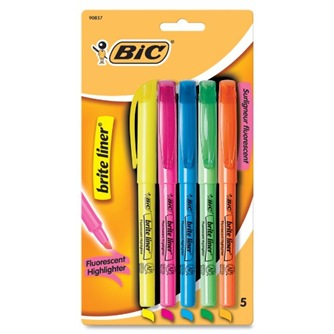 bic brite highlighter 5 count amazon deal