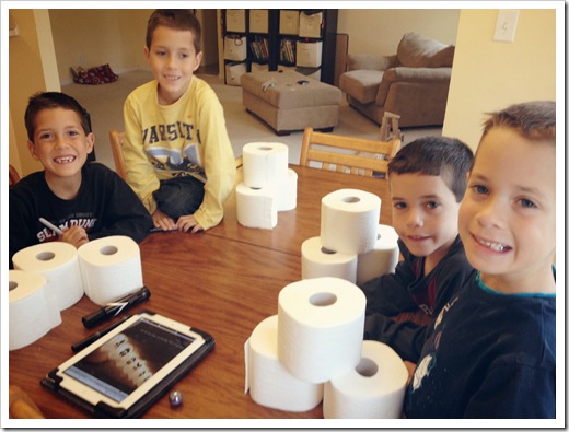 making toilet paper ghosts game