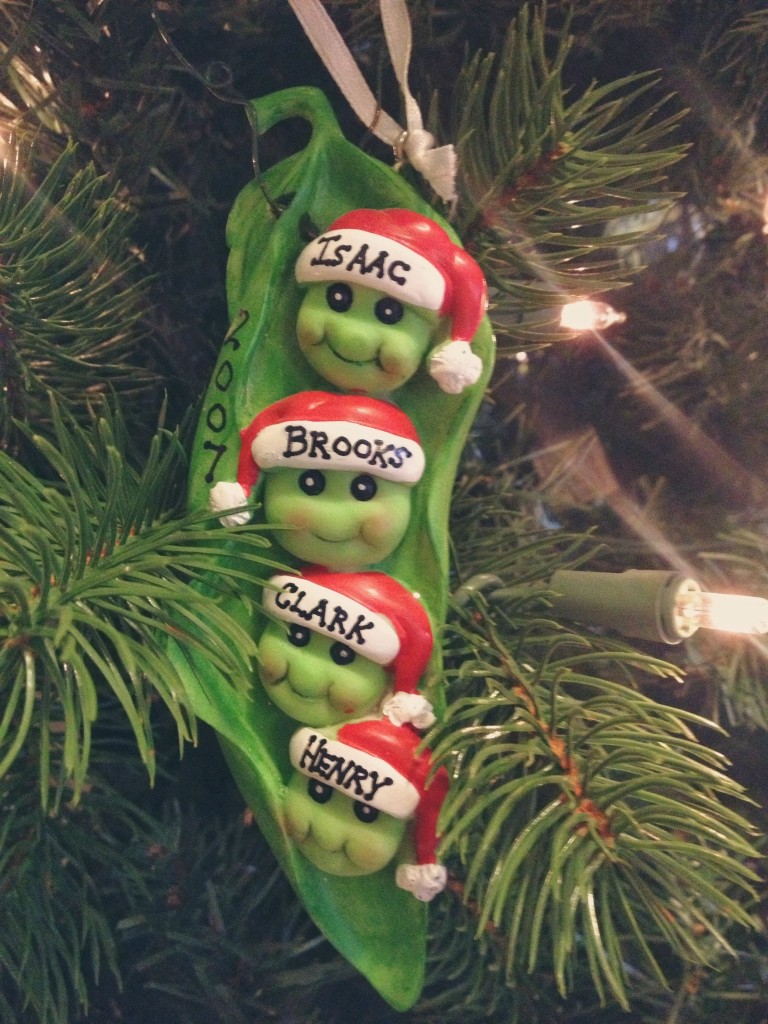 four peas in a pod christmas ornament